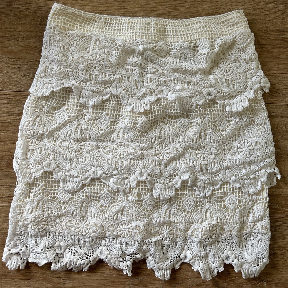 Cream lace skirt
